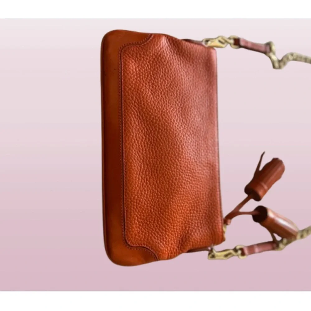 Burberry Orange Leather Chain Crossbody Bag - Picture 2 of 5